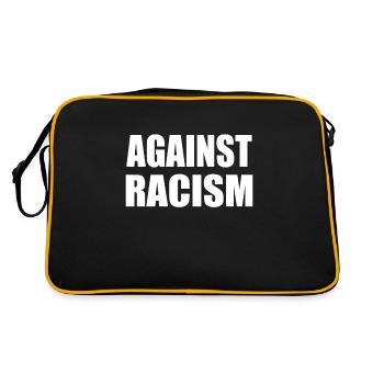 Against Racism Gegen Rassismus Menschenrechte - Retro Tasche - Schwarz/Gold - Hinten