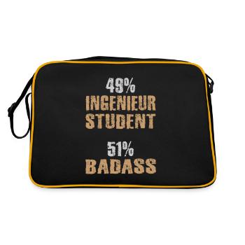 49% Engineer Student 51% Badass Engineer Student - Retro Bag - black/gold - Back