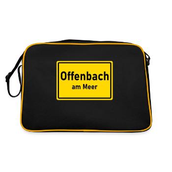 Offenbach am Meer - Offenbacher am Main - Retro Tasche - Schwarz/Gold - Hinten