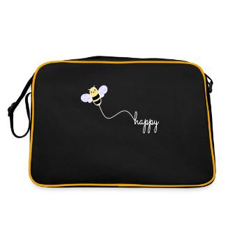 BEE HAPPY - Happy Protection de l’environnement BEE Wordplay - Sac Retro - noir/or - Dos