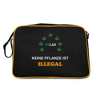 Cannabis Statement. Legalisierung. Kiffen. Gras - Retro Tasche - Schwarz/Gold - Hinten