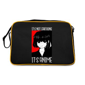 Its Not Cartoons Its Anime - Retro Tasche - Schwarz/Gold - Hinten