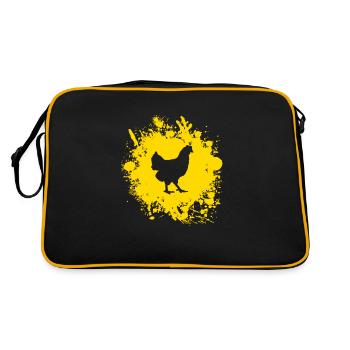 Mes filles de poulet - drôle de éleveur de poulet - Sac Retro - noir/or - Dos