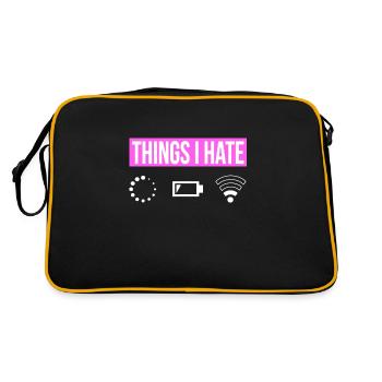 Things I Hate - Wifi Battery Reception - Gamer Girl - Retro Bag - black/gold - Back
