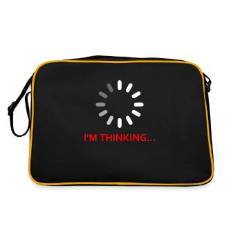 Stop - I ́M THINKING Gamer Nerd Gift T-Shirt - Retro Bag - black/gold - Back