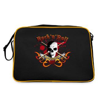 drummer_skull_a - Retro Bag - black/gold - Back