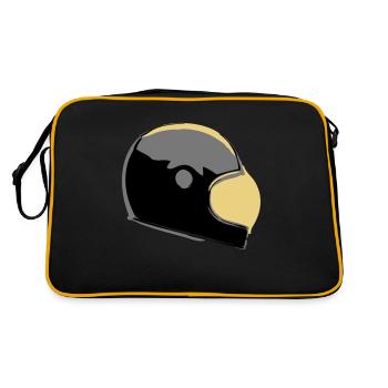 Retro Cafe Racer Helmet - Sac Retro - noir/or - Dos