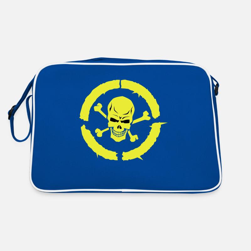 Schädel Schädel Knochenkreis Retro Tasche