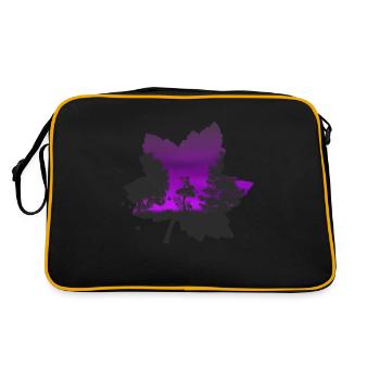 Forest elf purple - Retro Bag - black/gold - Back