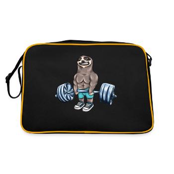 Sloth Training Weight Summer Beach Gift - Retro Bag - black/gold - Back