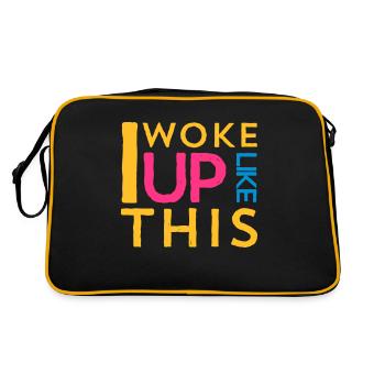 i woke up like this - Retro Tasche - Schwarz/Gold - Hinten