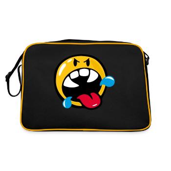 Smiley Anger Rabid - Retro Tasche - Schwarz/Gold - Hinten
