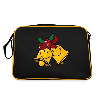 Smiley Christmas Bells - Retro Bag - black/gold - Back