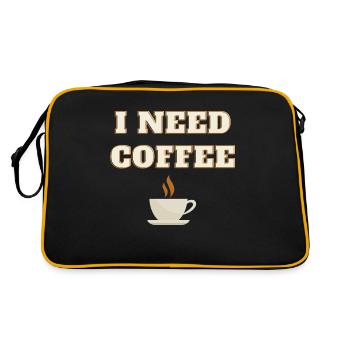 I need coffee - Sac Retro - noir/or - Dos