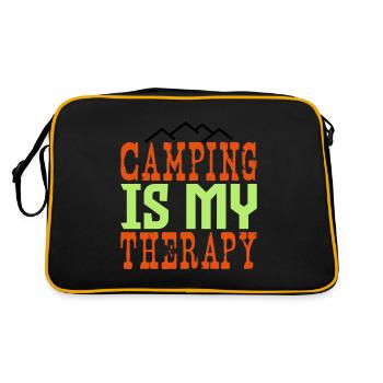 Camping is my therapy - Retro Bag - black/gold - Back