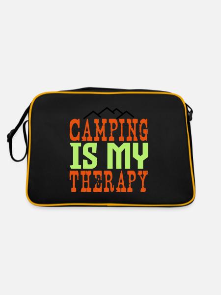 Le camping est ma thérapie - Sac Retro - noir/or - Dos
