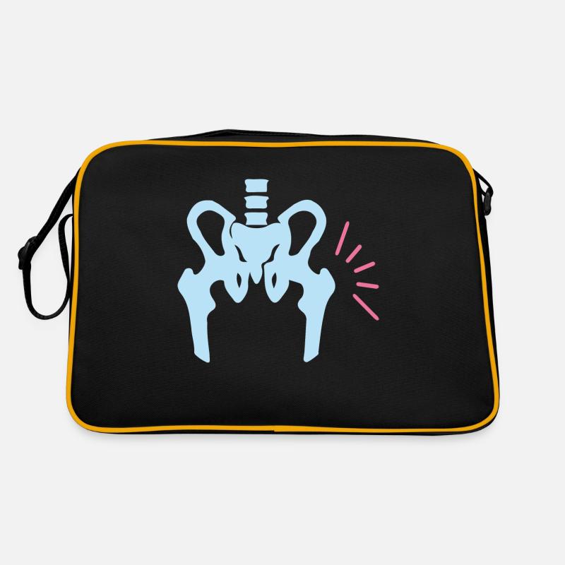 Hüftschmerz - Retro Tasche - Schwarz/Gold