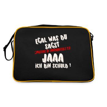 ICH BIN SCHULD - Retro Tasche - Schwarz/Gold - Hinten