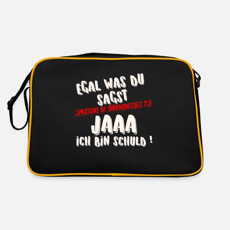 ICH BIN SCHULD - Retro Tasche - Schwarz/Gold