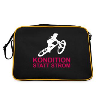 Mountainbike ohne Strom - Retro Tasche - Schwarz/Gold - Hinten