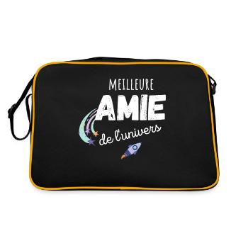 meilleure amie de l'univers cadeau amie - Sac Retro - noir/or - Dos