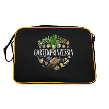 Gartenprinzessin - Retro Tasche - Schwarz/Gold - Hinten