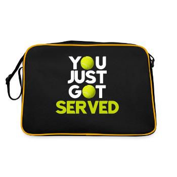 You Just Got Served Tennis T-Shirt - Funny Tennis - Retro Tasche - Schwarz/Gold - Hinten