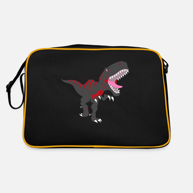 Schwarzer T-Rex Retro Tasche