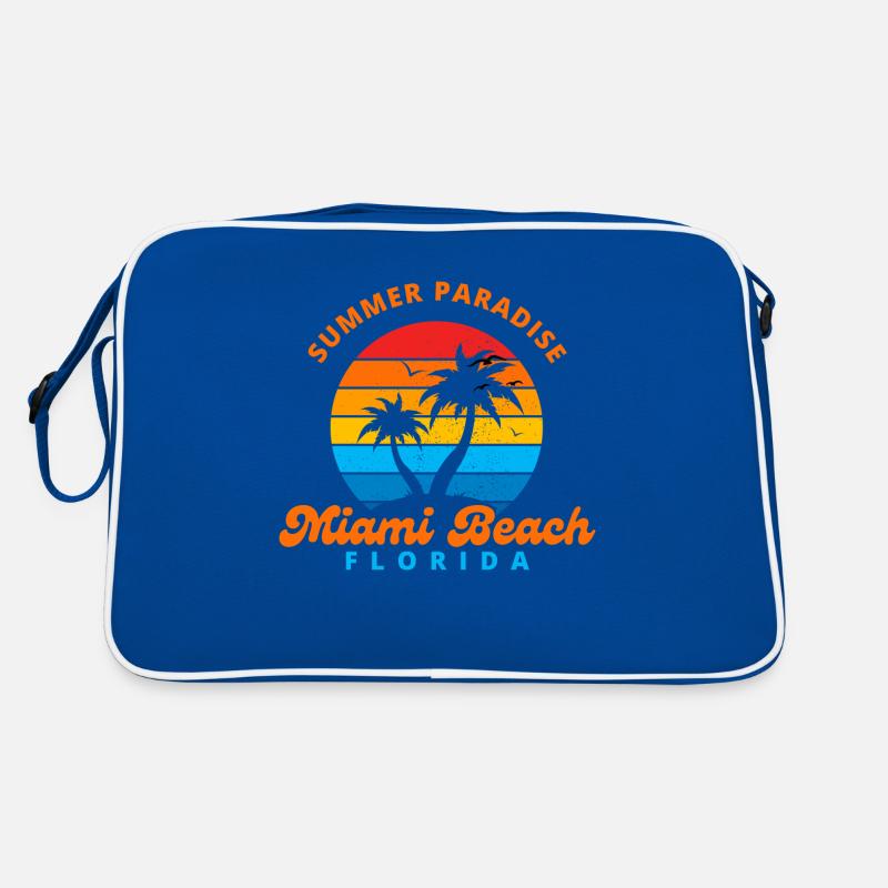 Summer Paradise Miami Beach Florida-Sunset-Palms Retro Bag