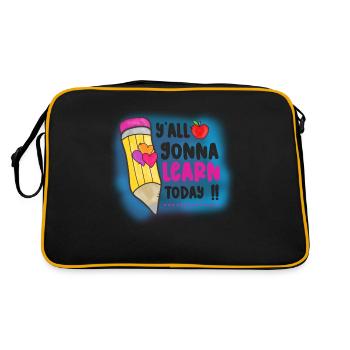 Teachers Teachers School Teachers Teaching Staff - Retro Bag - black/gold - Back