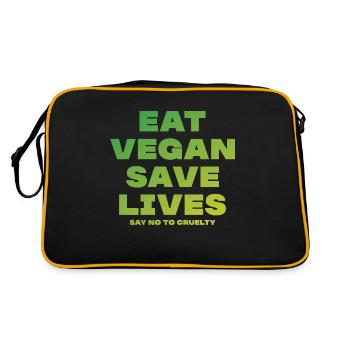 Mangez végétalien bien-être animal mode de vie végétalien - Sac Retro - noir/or - Dos