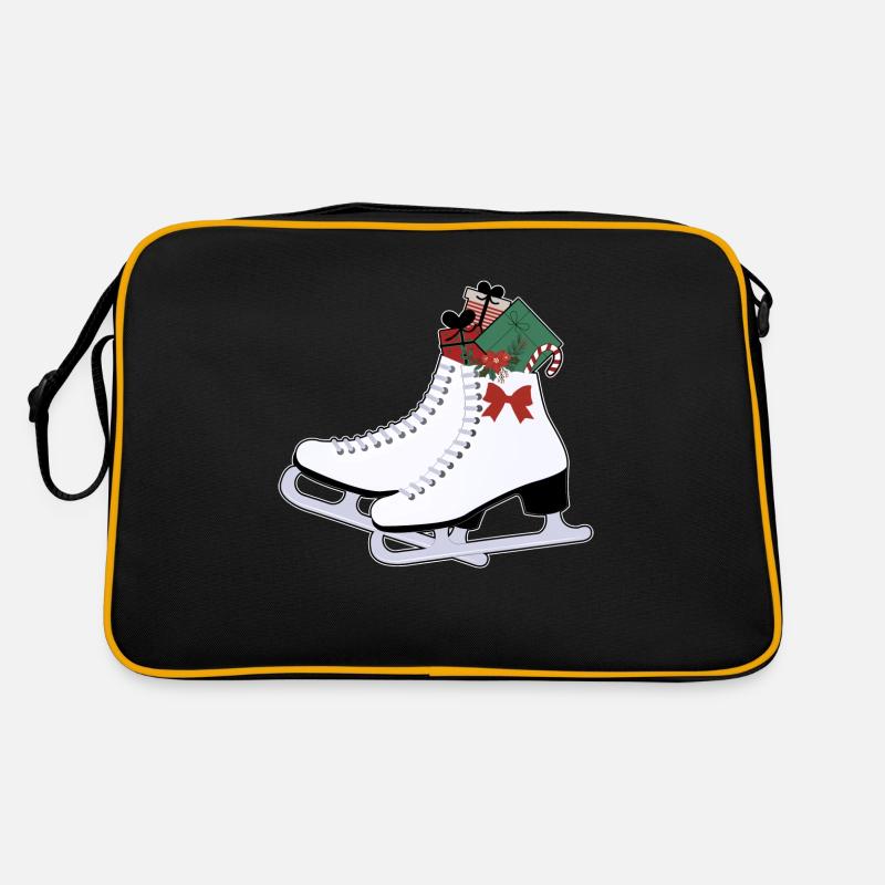 Schlittschuhe Weihnachten Retro Tasche