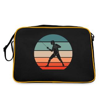 Escrime épée escrime rétro sunset fencer - Sac Retro - noir/or - Dos