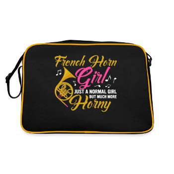French Horn Girl Just a Normal Girl Horn Player H - Retro Bag - black/gold - Back