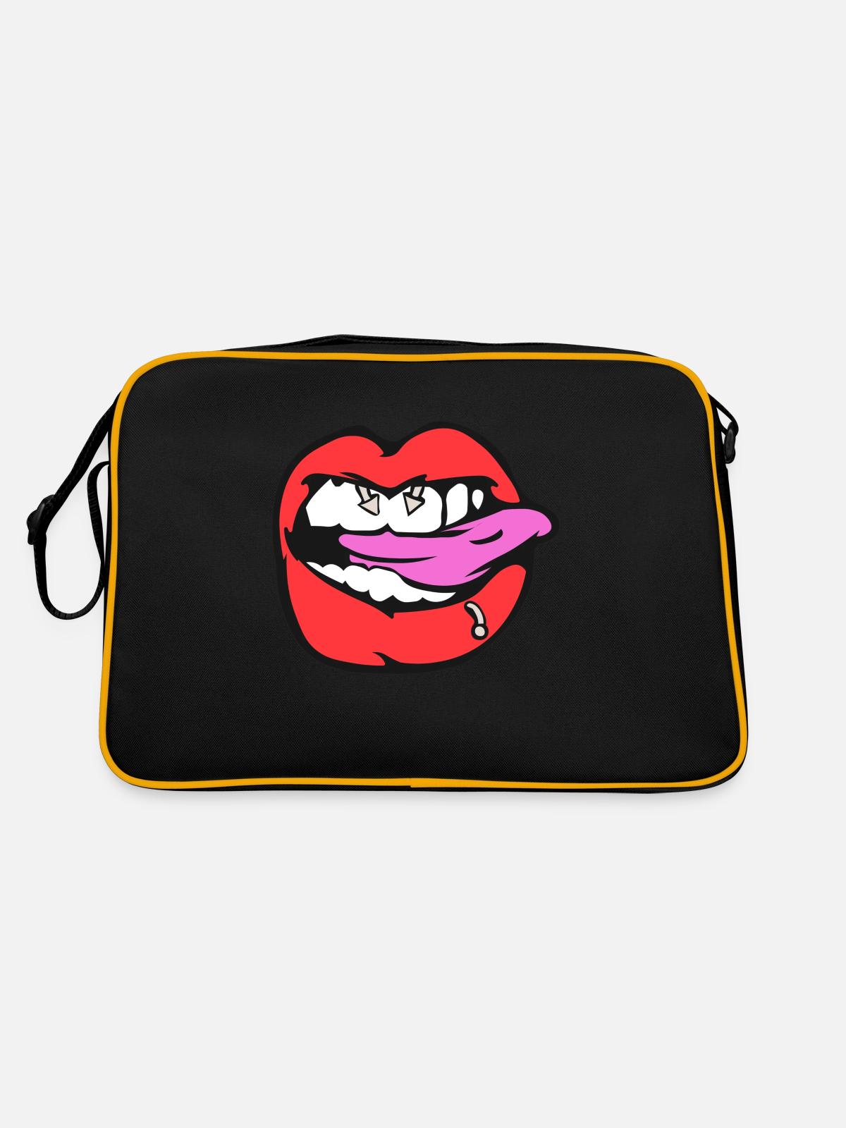 nipple piercing - Retro Bag - black/gold - Back