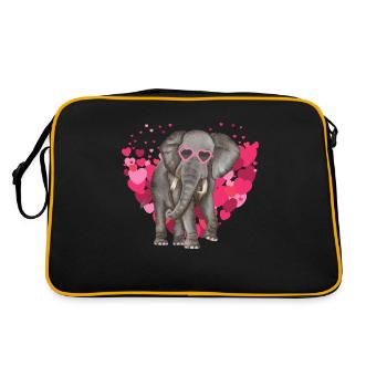 cœurs d’éléphants Saint-Valentin Amoureux des éléphants - Sac Retro - noir/or - Dos