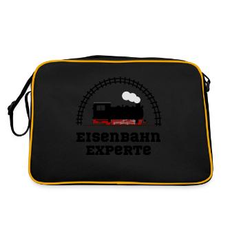 eisenbahn experte - Retro Tasche - Schwarz/Gold - Hinten