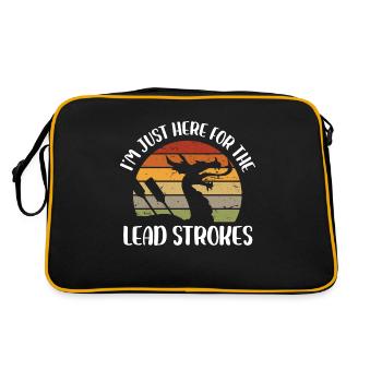 Im just here for the lead strokes Design - Retro Bag - black/gold - Back