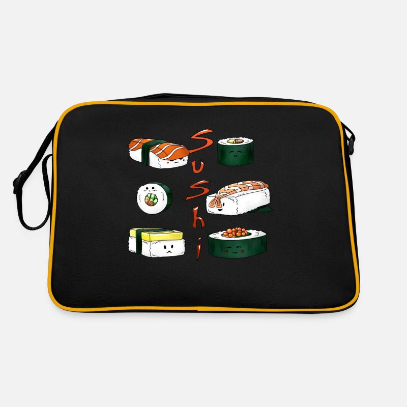 Sushi - Retro Tasche - Schwarz/Gold