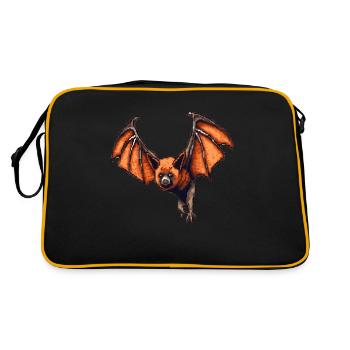 Flughund in alter 16 Bit Retro Grafik - Retro Tasche - Schwarz/Gold - Hinten