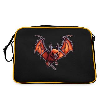 Flughund aus einem alten Videospiel in 8 Bit - Retro Tasche - Schwarz/Gold - Hinten