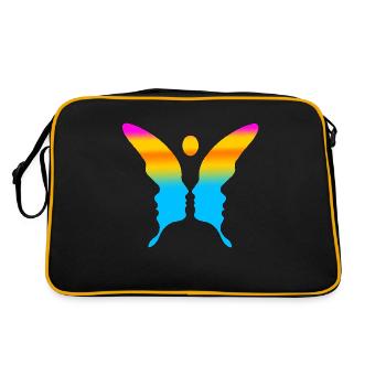 Illusion d’optique art psychédélique rétro formes sexe - Sac Retro - noir/or - Dos