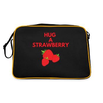 HUG A STRAWBERRY - Retro Bag - black/gold - Back