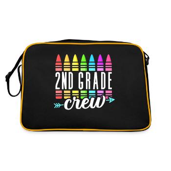 2Nd Grade Squad Teacher Team Second Grade Rocks K - Retro Bag - black/gold - Back