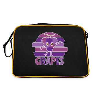 Smiling Grapes - Retro Tasche - Schwarz/Gold - Hinten
