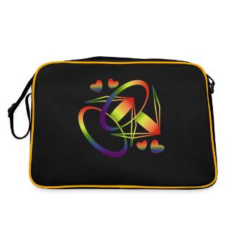 Gay Rainbow Stylized Lgbtq Pride Outfit - Retro Bag - black/gold - Back