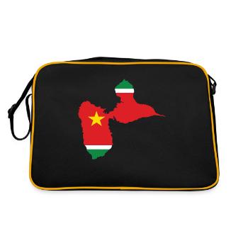 drapeau carte geographique de la guadeloupe - Sac Retro - noir/or - Dos