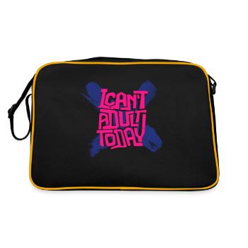 I can´t adult today - Retro Tasche - Schwarz/Gold - Hinten