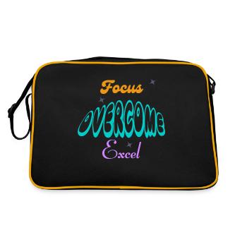 Fucus, Overcome, Excel typography - Retro Bag - black/gold - Back
