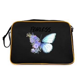 imaginatively drawn butterfly, Fearless - Retro Bag - black/gold - Back